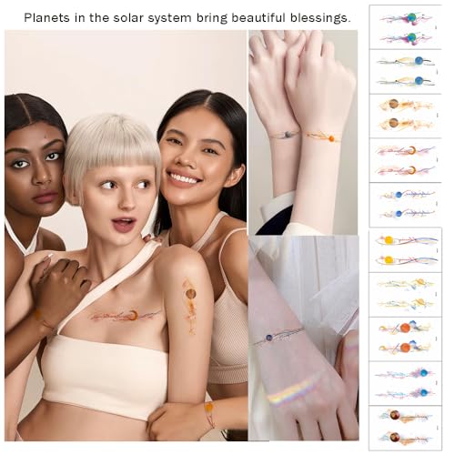 Ouliget 20-Pack Temporary Tattoos - Galaxy Universe & Butterfly Designs