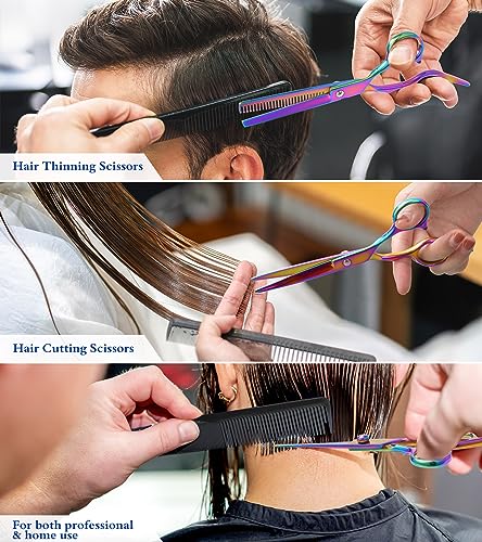 11Pc Professional Hair Cutting Scissors Kit with Comb & Cape
