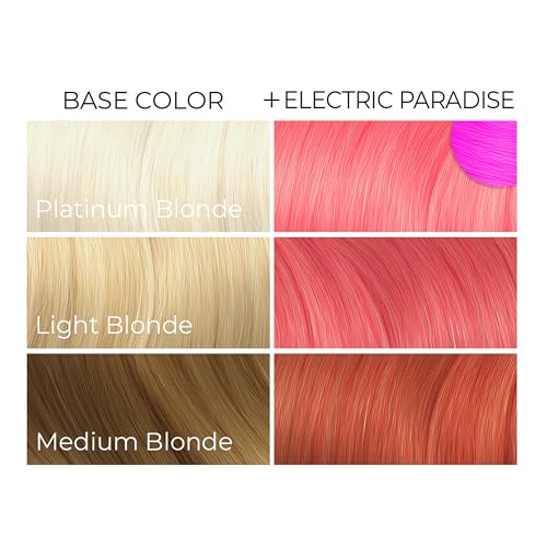 ARCTIC FOX Electric Paradise Neon Pink Hair Dye - Vegan, Semi-Permanent 8 oz, UV Reactive