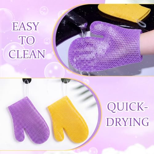 Karenhi Honeycomb Exfoliating Gloves - 2 Pack Bath Mitts