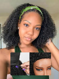 ZANPAL Kinky Curly Half Wig - 200% Density Glueless 12-Inch