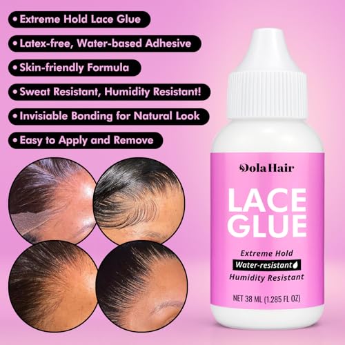 Dolahair Lace Wig Glue Kit 5pcs - Waterproof Adhesive & Remover for Lace Front Wigs