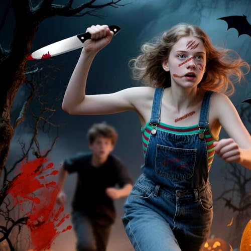 Halloween Fake Knife & Scar Tattoo Set - 12.2" Prop Kit