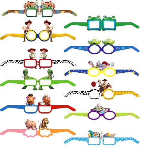12-Pack Cartoon Theme Story Glasses for Parties & Dress Up