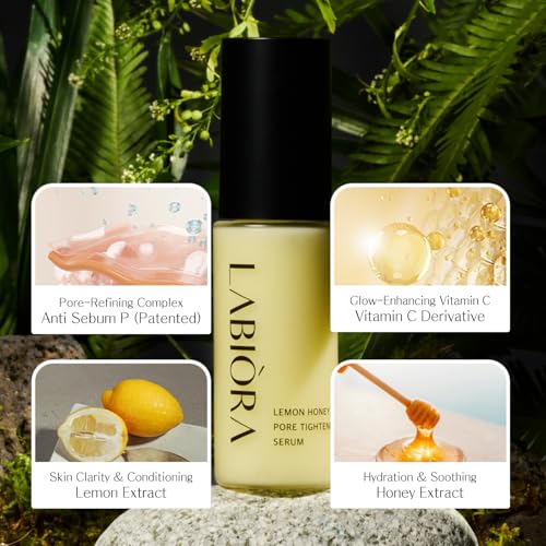 Lemon Honey Pore Care Serum for Face ? Niacinamide, Vitamin C Derivative, Anti-Sebum P Complex, Smooth Texture, Refreshing Hydration, Clearer-Looking Skin, All Skin Types, 1.11 fl oz / 33ml