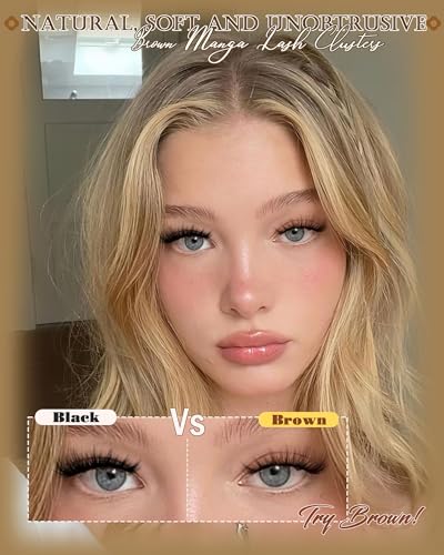 Brown Fluffy Lash Clusters 12-18MM D-Curly Extensions