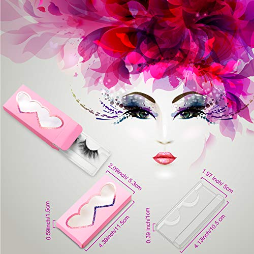 Maitys 30 Pack Empty Eyelash Boxes with Lash Trays | Pink