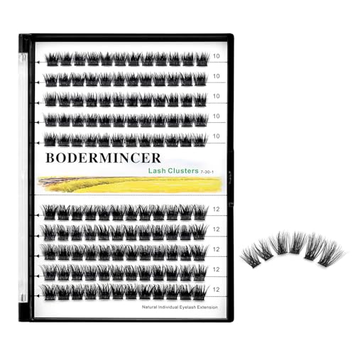 Bodermincer 120 Cluster Lashes 10-12mm Mixed D Curl Eyelash Extensions