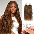 DRESSMAKER 30# 16 Inch Auburn Water Wave Human Crochet Hair Bundles - Pre-Separated, Soft & Reusable