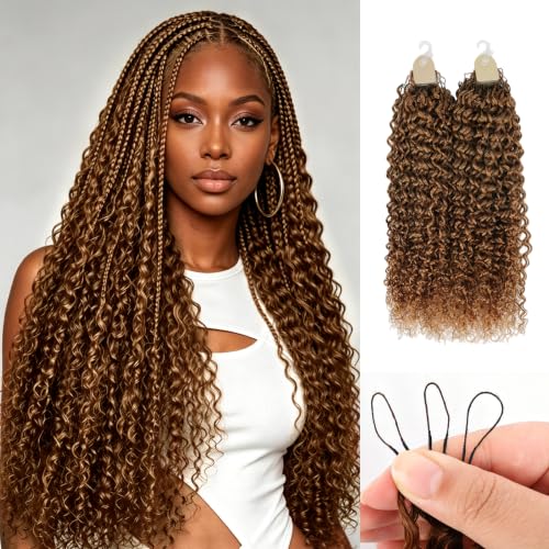 DRESSMAKER 30# 16 Inch Auburn Water Wave Human Crochet Hair Bundles - Pre-Separated, Soft & Reusable