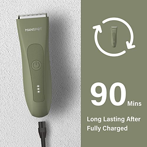 MANSPOT The Men's Grooming Kit Contains: The Electric Groin Hair Trimmer and Ceramic Blade for Replacement Head