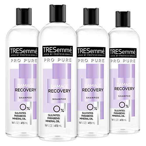 TRESemm? Pro Pure Shampoo for Damaged Hair Damage Recovery Sulfate, Paraben and Dye Free, 16 Fl Oz (Pack of 4)