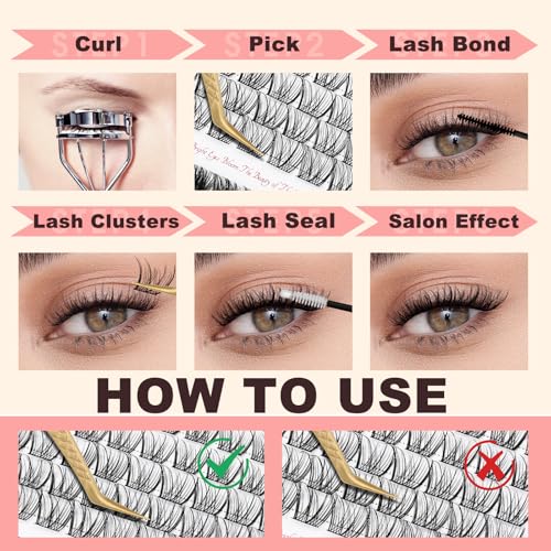 FADVAN D Curly Lash Clusters - 108PC DIY Eyelash Extensions 10-16mm