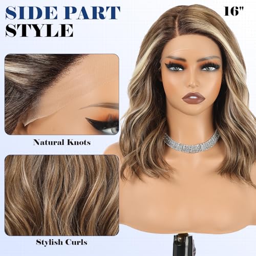 HAIRCUBE Glueless Lace Front Wig 16" Blonde Wavy