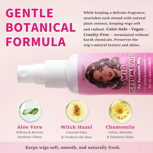 Synthetic Wig Perfume Mist - Odor Neutralizer & Shine Spray