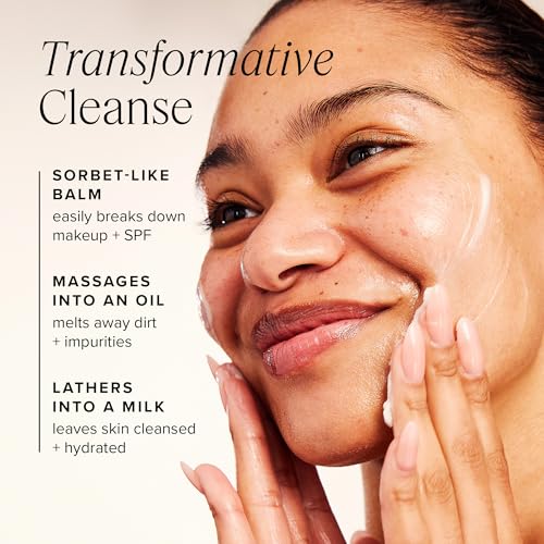 Farmacy Makeup Remover Cleansing Balm - Green Clean Waterproof Makeup Remover Balm + Oil Cleanser for Face - Gently Melts Make Up + SPF - Hydrates + Softens Skin with Super Greens + Papaya (100ml)