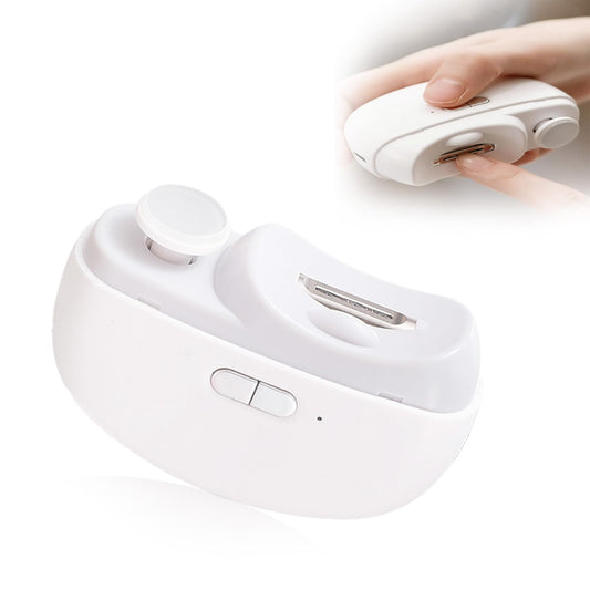 Electric Nail Clipper, New 2 in 1 Automatic Nail Trimmer, ElectricNail with Polishing, Manicure Set Multifunctional Nail Trimmer for Baby, Kids, Adults, Seniors (White)