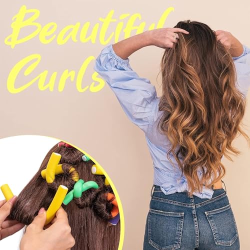 47-Piece Heatless Flexi Rods Set - 7" Soft Foam Hair Rollers for Curls
