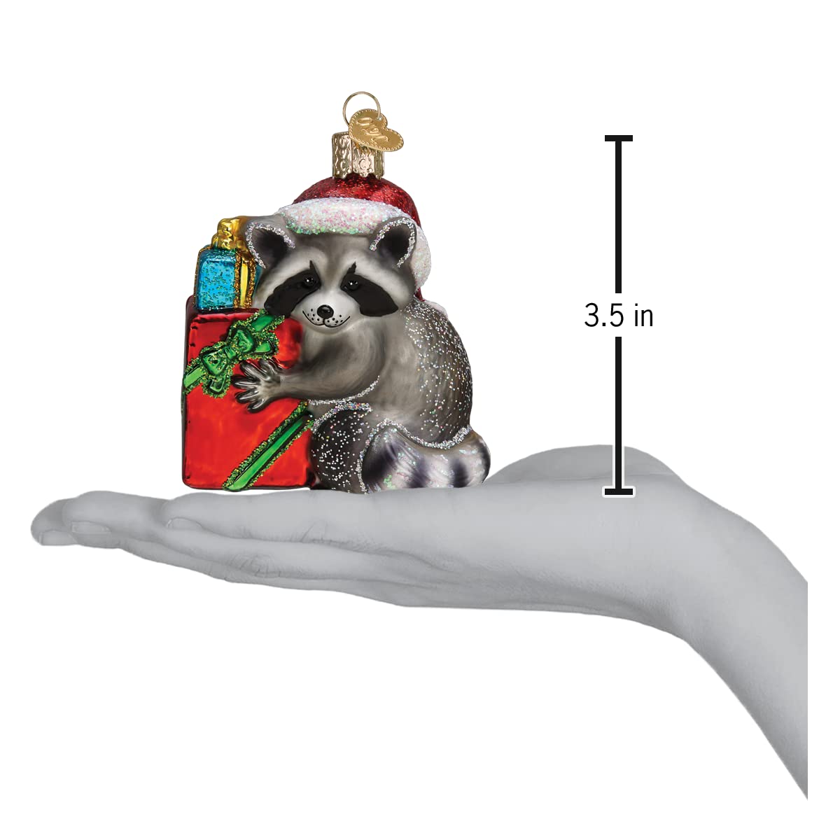 Old World Christmas Christmas Bandit Raccoon Glass Blown Ornament for Christmas Tree