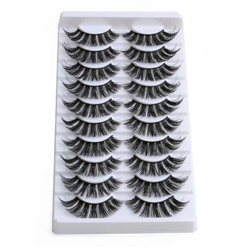 SUNWELL 18mm Mink Lashes 8D Fluffy Cat Eye - 10 Pairs