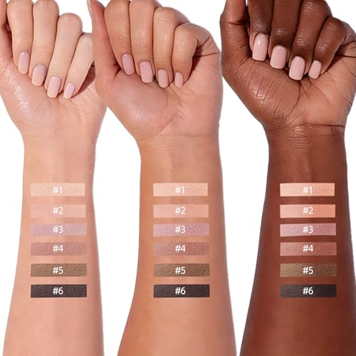 6-Color Nude Eyeshadow Palette with Mirror – Taupe & Brown