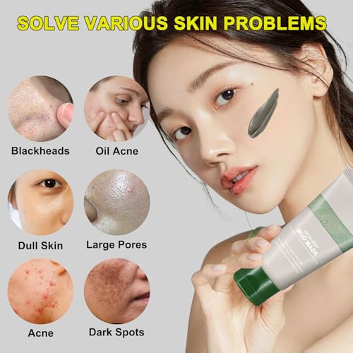 Recovery Mud Mask, Relief Mud Mask for Face & Body, Deep Cleansing & Hydrating Clay Mask, Deep Pore Cleanser Oil Control Wash Off Body Mud
