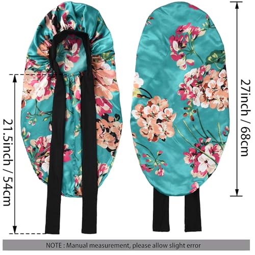 Silk Bonnet for Sleeping - 2 Pc Satin Sleep Cap for Braids