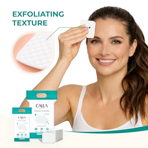 Deep Clean Cotton Pads for Face, Textured Woven Cotton Rounds, Thick & Tear-Resistant, Low Lint Makeup Remover Pads for Toner & Cleansing (Combo 2-1,000 Counts)