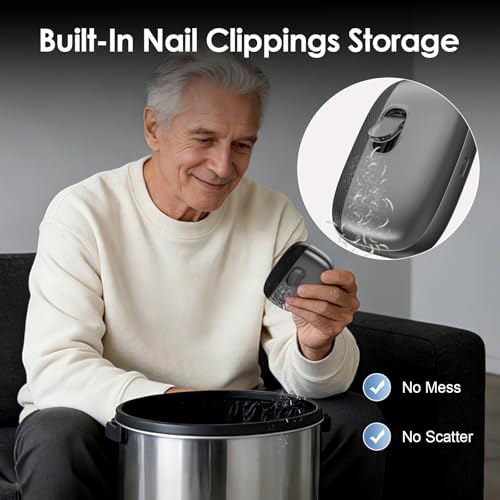 Electric Nail Clipper, 3 in1 Toenail Clippers & Nail Drill with Polishing for Fingers and Toes, Rechargeable Fingernail Trimmer with 3 Adjustable Speeds for Senior Adults Men Caregivers(GraphiteGray)