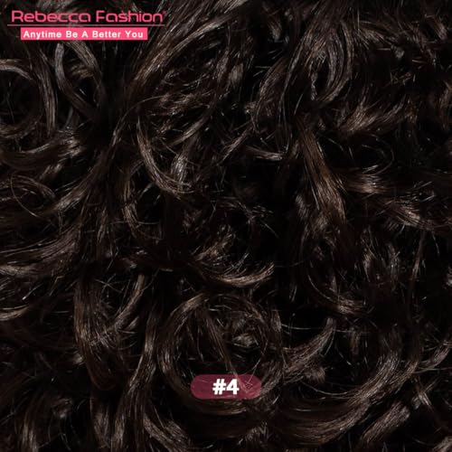 Short Curly Bob Wig for Black Women - 100% Human Hair, Chocolate Brown