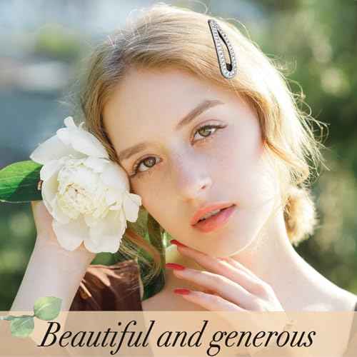 2PCS Rhinestone Hair Clips,Snap Hair Accessories,Decorative Hair Clips,Rhinestone Barrettes For Women Girls(SET14)