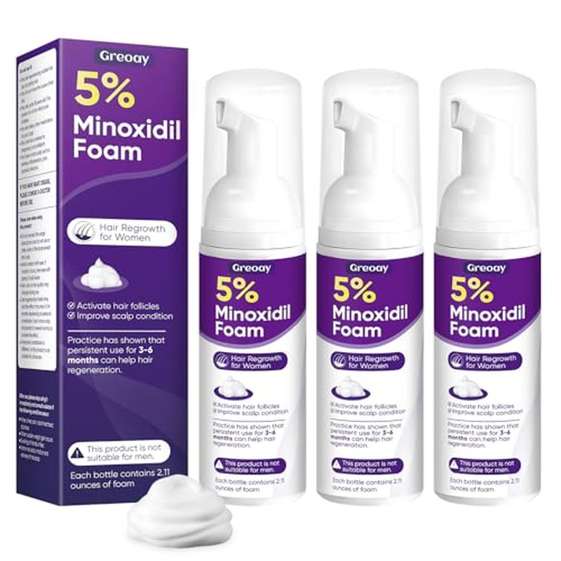 5% Minoxidil Foam for Women Hair Growth - 3 Pack