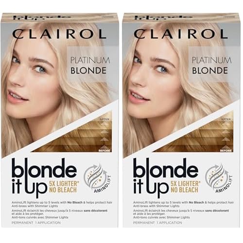 Clairol Blonde It Up Permanent Hair Dye, Platinum Blonde Hair Color, Pack of 2