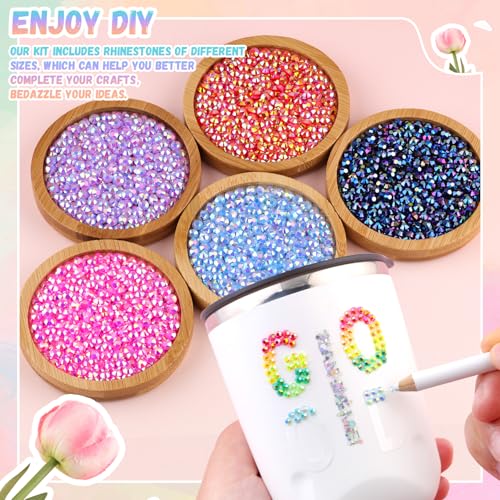 12600 Pcs 4mm Resin Rhinestones with B7000 Glue for DIY Crafts