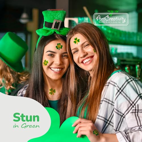 St Patrick's Day Glitter Shamrock Temporary Tattoos - 50 Pack