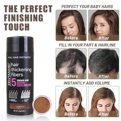 Hair Fibers for Thinning Hair - Natural Building Powder, Medium Brown