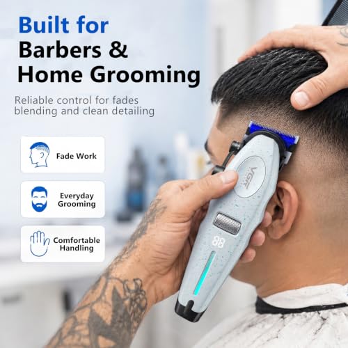 VGR 887C Professional Hair Clippers for Men - 6-Speed Cordless Clipper with Ceramic Blades
