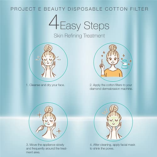 500pcs Cotton Filter (11mm) by Project E Beauty | Microdermabrasion Replacement Filters | Round Filtering Pads | Facial Vacuum Filters Accessories | Vacuum Peeling | Blackhead Removal | White