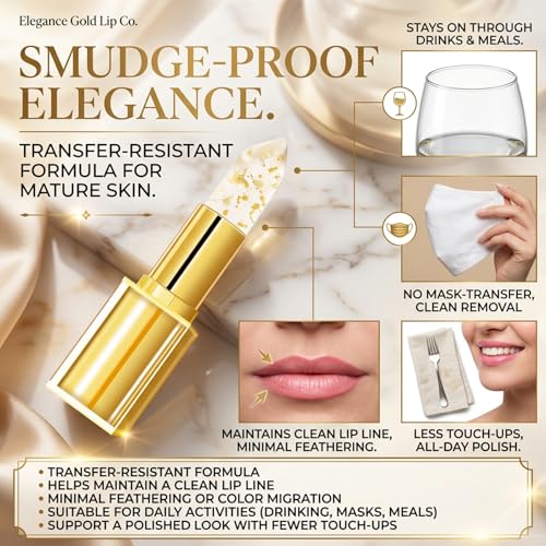 pH Color-Changing Lipstick for Mature Women – Sheer Pink, 8+ Hrs