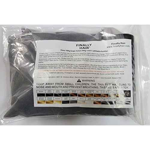 Hair Building Fibers 200 Grams 7 Oz. With Bottle By Finally Hair 50g*4 (Light Grey and Pepper)