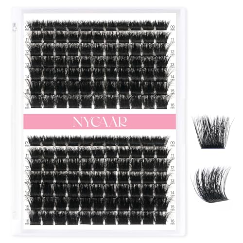 Lash Clusters 3D Effect Individual Lashes NYCAAR 154pcs 200D D Curl 9-16MIX Eyelash Clusters Wispy Lashes Fluffy Cluster Lashes Natural Soft DIY Lash Extension(200D-D-9-16MIX)