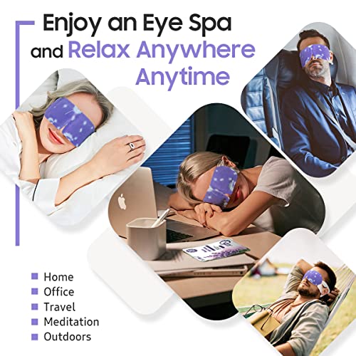 BeHoomi Lavender Scent Steam Eye Mask 10 Pack Self-Heating Disposable Relaxation & Sleep Aid