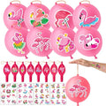 72 PCS Funny Flamingo Party Favors ? 48 Pre-Cut Temporary Tattoos & 24 Punch Balloons Themed Birthday Party Decorations Supplies Favors Gifts Goodie Bag Fillers Classroom Rewards for Boys Girls