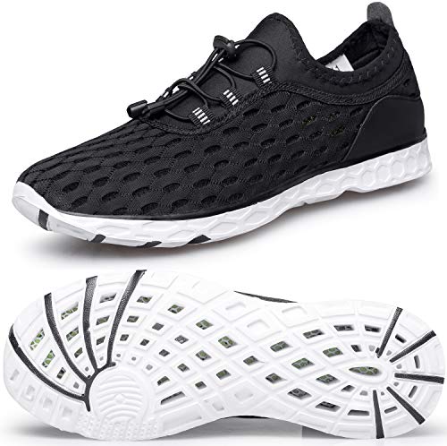 DOUSSPRT Men's Water Shoes Quick Drying Sports Aqua Shoes Black Size 7