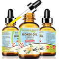 Botanical Beauty MONOI OIL VANILLA - Tiare flowers in Coconut Oil and Vanilla Bean Oil 100% Natural 2 Fl.oz - 60 ml Pure for FACE, SKIN, BODY, HAIR, NAILS