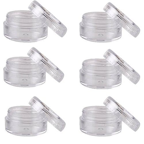 3g Clear Plastic Cosmetic Jars - Reusable Eye Shadow & Makeup Containers (50 pcs)