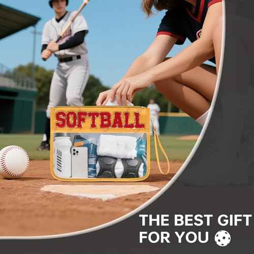 Baseball Gift Bags Baseballs Treat Bags Team Gifts Clear Chenille Letter Zipper Pouch Accessories Stuff Sport Portable