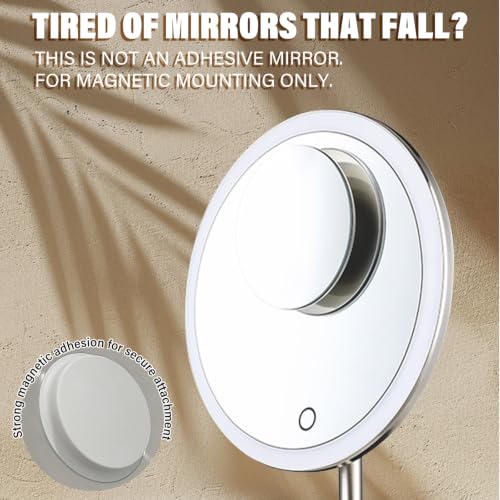 10X Magnetic Magnifying Mirror for Makeup & Grooming - Small 4x4 Inch Vanity Mirror
