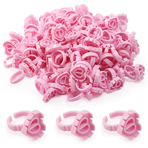 Autdor 500Pcs Pink Glue Rings for Eyelash Extensions