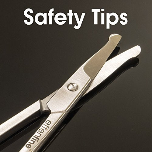 Hair Scissors for Trimming - Safely Trim Nose Ears Eyebrows Mustaches and Beards, German Stainless Steel Scissors with Safety Tips